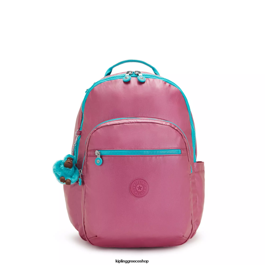 Kipling σακίδια φορητού υπολογιστή φρέσκο ​​ροζ μεταλλικό γυναίκες Σεούλ μεγάλο μεταλλικό σακίδιο φορητού υπολογιστή 15" Z0Z64R459