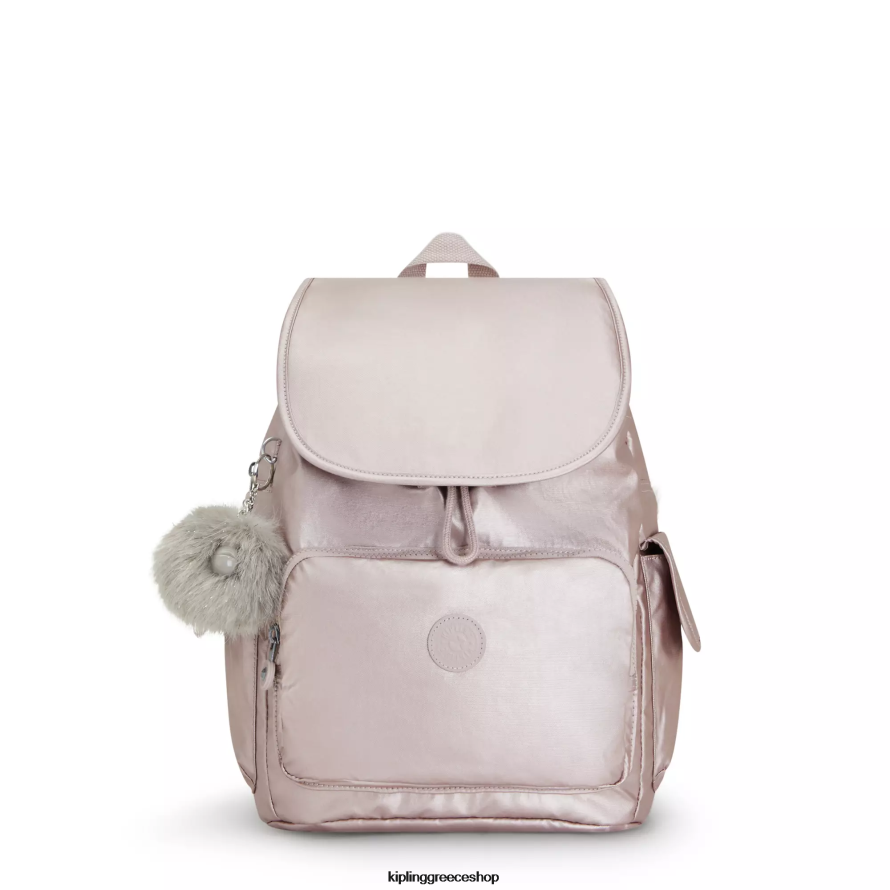 Kipling σακίδια μόδας μεταλλικό τριαντάφυλλο γυναίκες city ​​pack μεταλλικό σακίδιο πλάτης Z0Z64R340