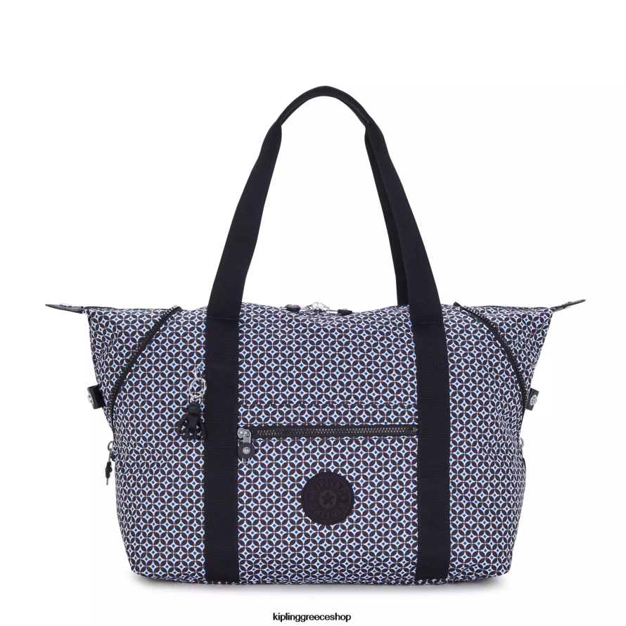 Kipling tote τσάντες μαυριδερό πλακάκι γυναίκες art medium printed tote bag Z0Z64R260