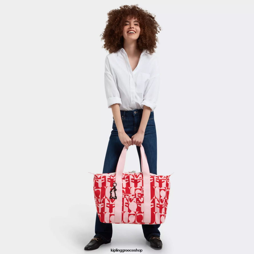 Kipling tote τσάντες minju multi print γυναίκες art medium minju kim tote τσάντα Z0Z64R270