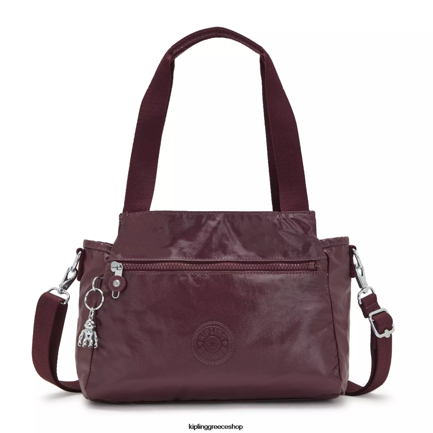 Kipling τσάντες ώμου μπορντό λάκα γυναίκες elysia μεταλλική τσάντα ώμου Z0Z64R203